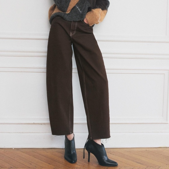 Zara Denim - ZW CHOCOLATE BROWN BALLOON JEANS